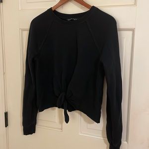 Abercrombie & Fitch long sleeve black tie top